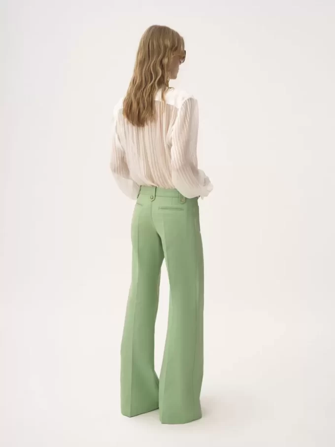 Flared pants in cotton canvas