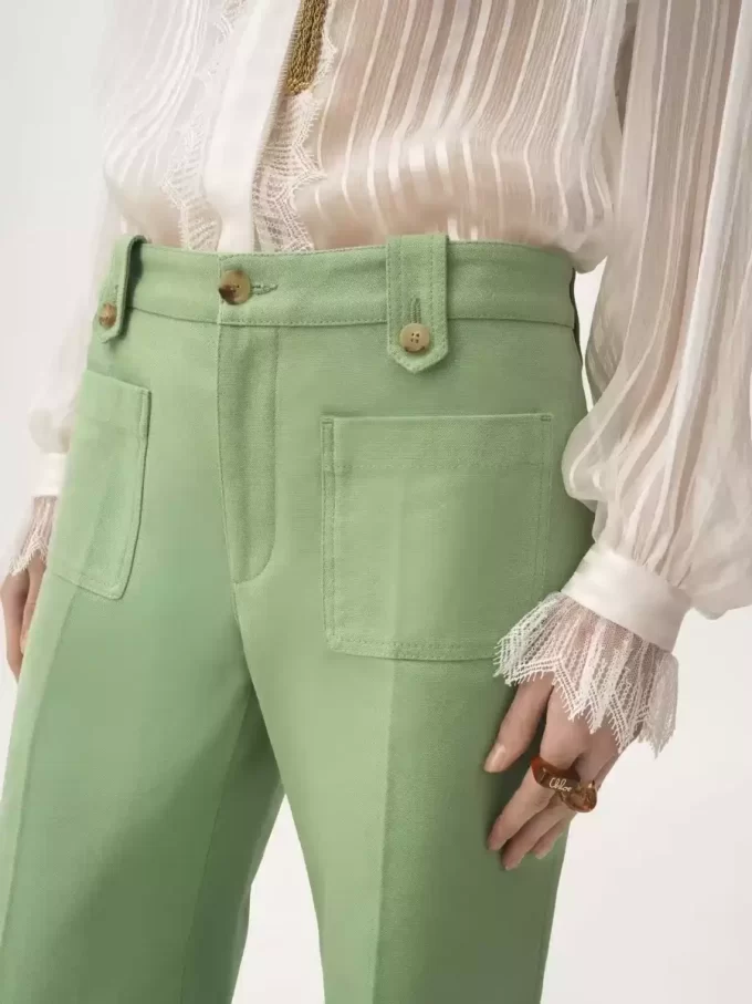 Flared pants in cotton canvas