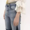 Flared patchwork jeans in denim