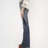 Flared patchwork jeans in denim
