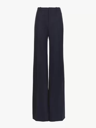 Flared tailored pants in stretch wool