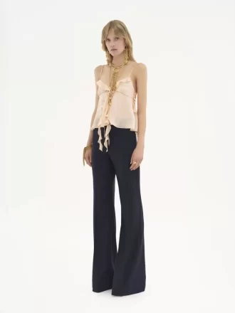 Flared tailored pants in stretch wool