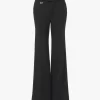 Flared tailored pants in wool gabardine