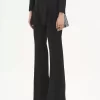Flared tailored pants in wool gabardine