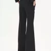 Flared tailored pants in wool gabardine