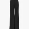 Flared tailored pants in wool grain de poudre