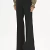 Flared tailored pants in wool grain de poudre