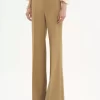 Flared tailored pants in wool grain de poudre