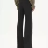 Flared tailored pants in wool grain de poudre