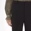 Flared tailored pants in wool grain de poudre