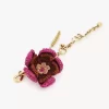 Flower bag charm in raffia & metal
