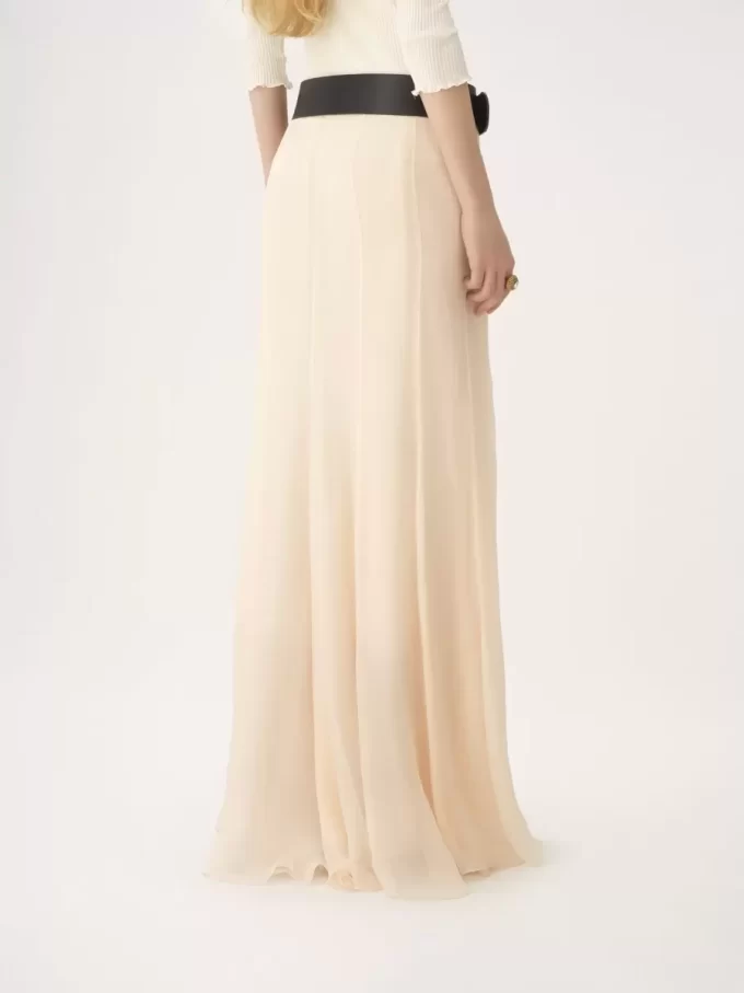 Fluid maxi skirt in silk mousseline