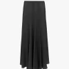 Fluid maxi skirt in washed silk satin