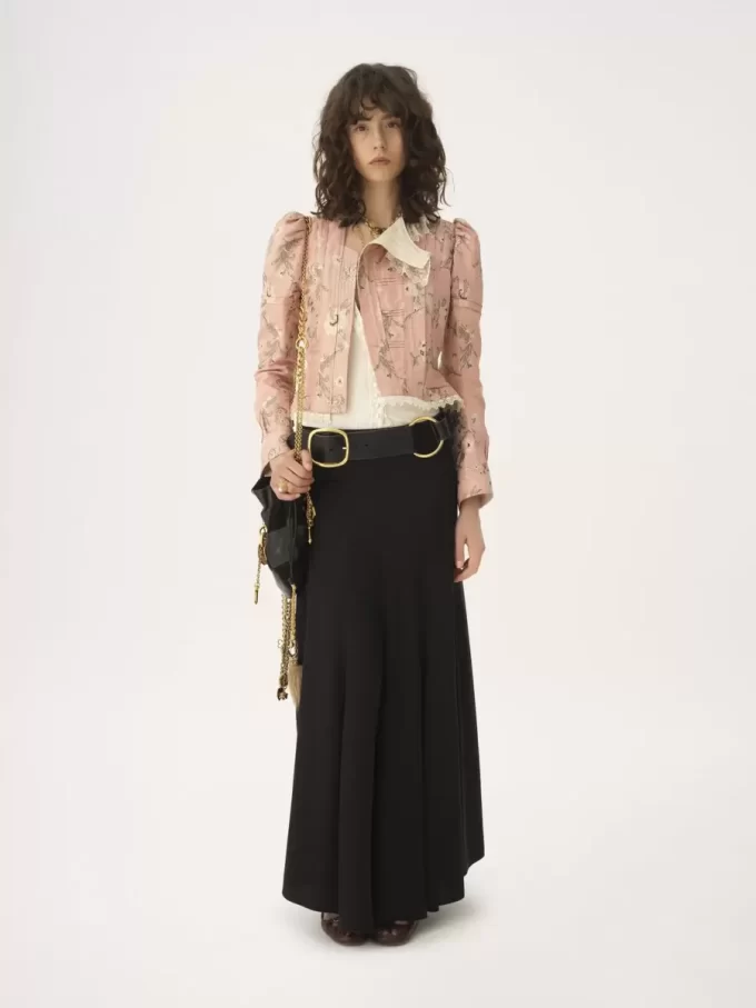 Fluid maxi skirt in washed silk satin