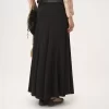 Fluid maxi skirt in washed silk satin