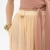 Fluid pleated pants in silk charmeuse