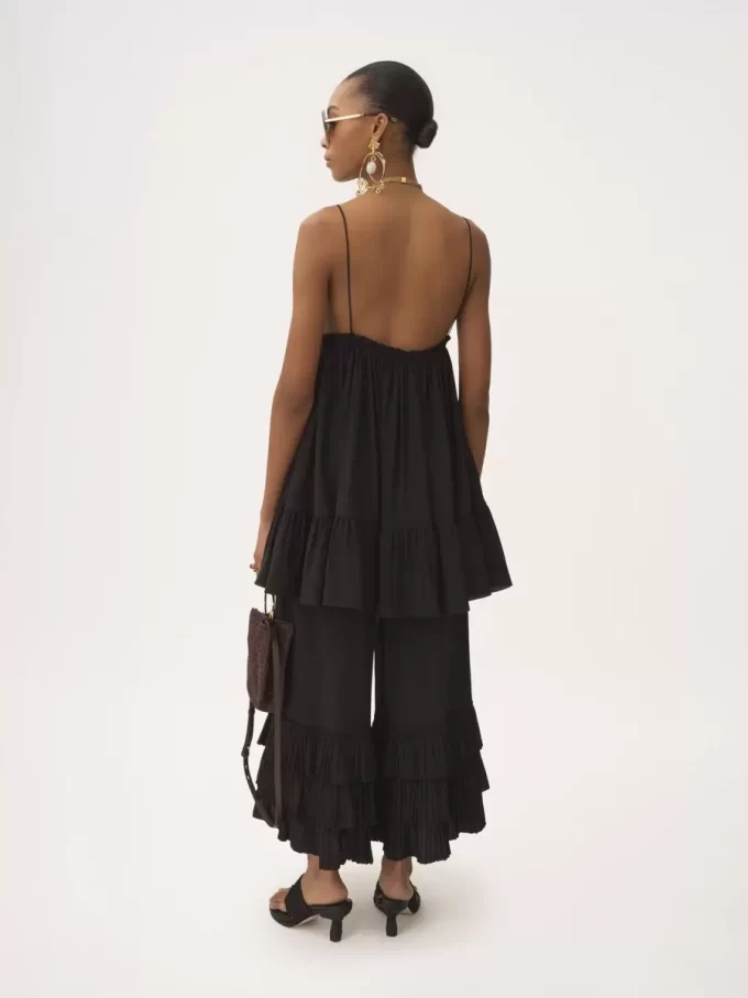 Fluid wide-leg pants in crêpe de chine Fluid wide-leg pants in crêpe de chine