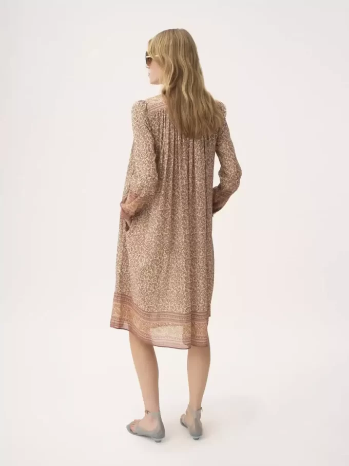 Gathered tunic dress in cotton voile