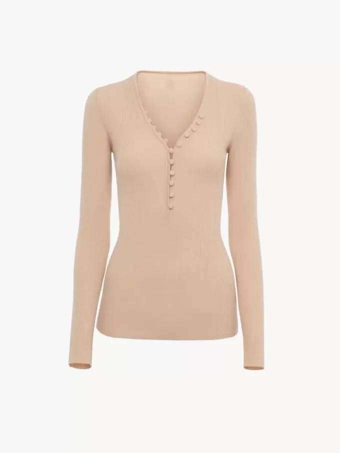 Henley shirt in a merino wool knit