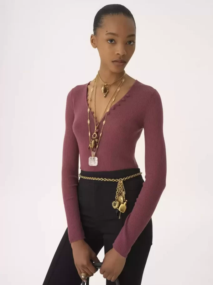 Henley shirt in a merino wool knit