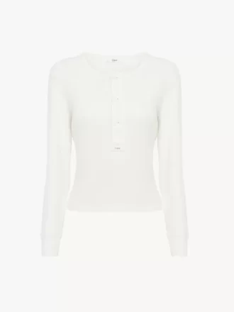 Henley shirt in cotton jersey