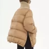High-neck puffer jacket in shiny nylon