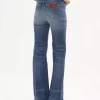 High-rise bootcut jeans in denim