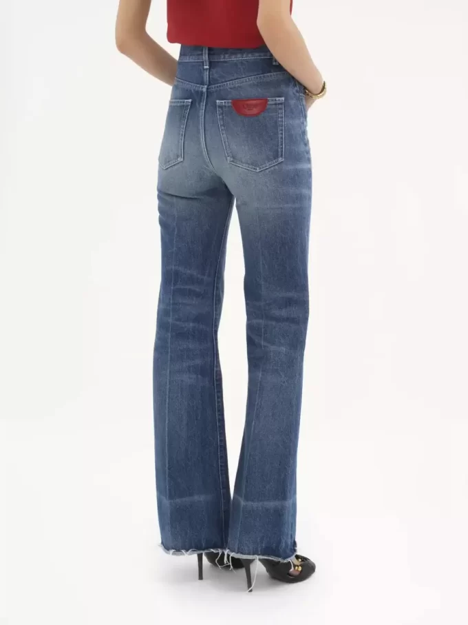 High-rise bootcut jeans in denim