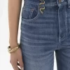 High-rise bootcut jeans in denim