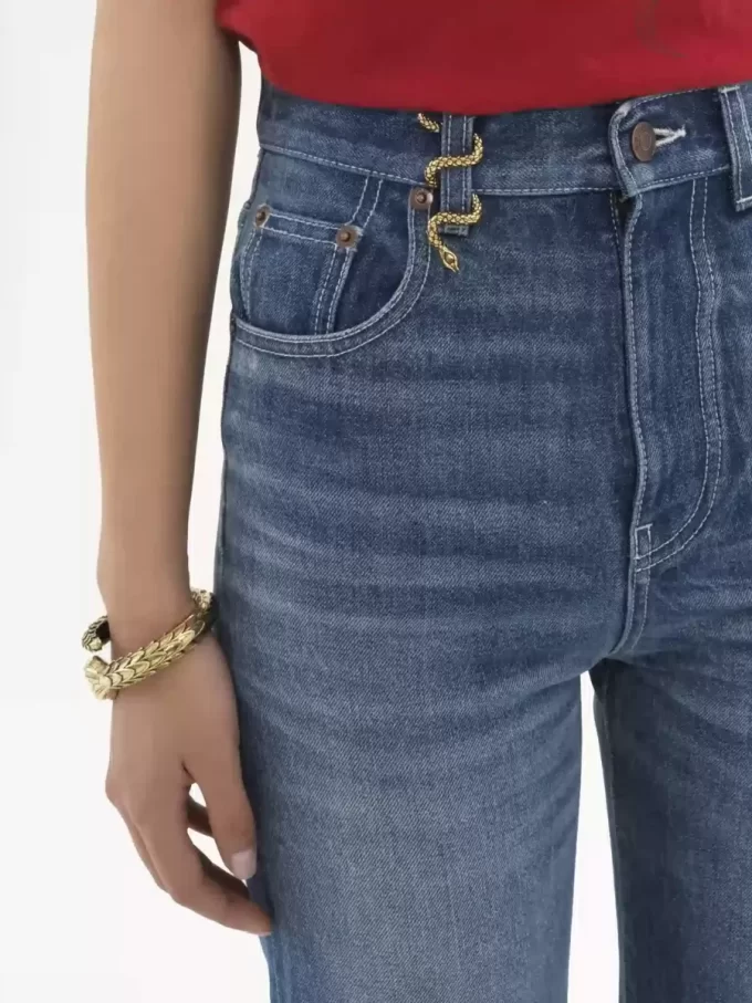 High-rise bootcut jeans in denim