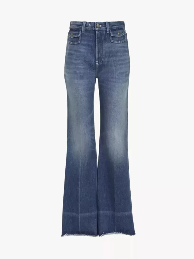 High-rise flare jeans in denim