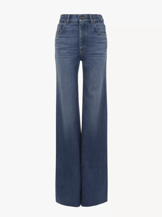High-rise flare jeans in denim