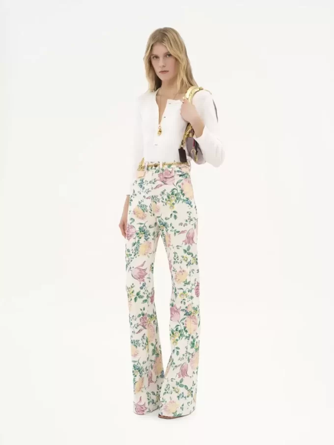 High-rise flare jeans in denim