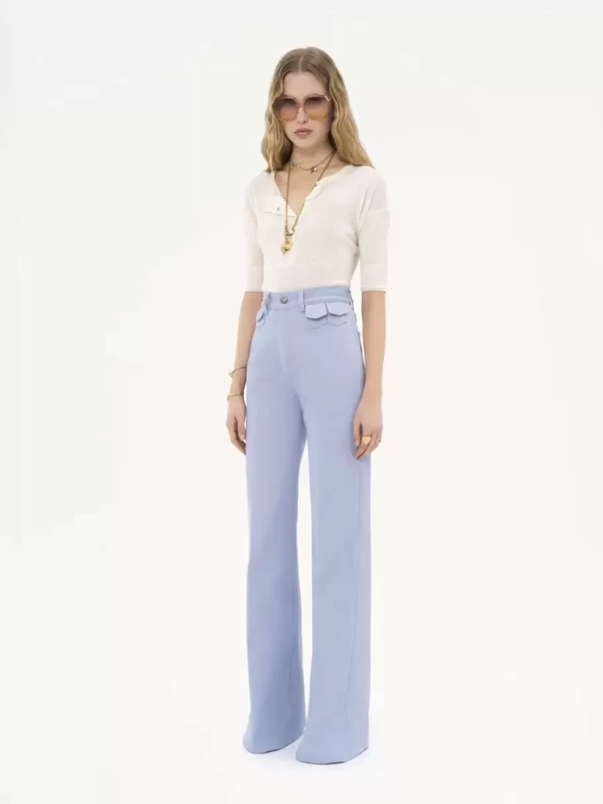 High-rise flare jeans in denim