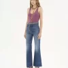 High-rise flare jeans in denim