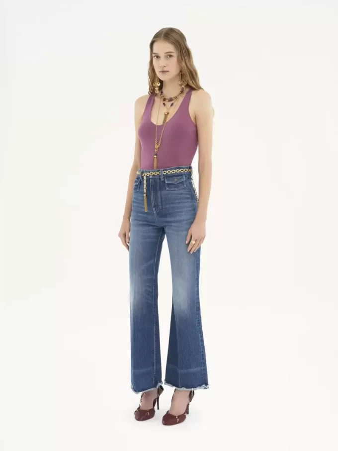 High-rise flare jeans in denim