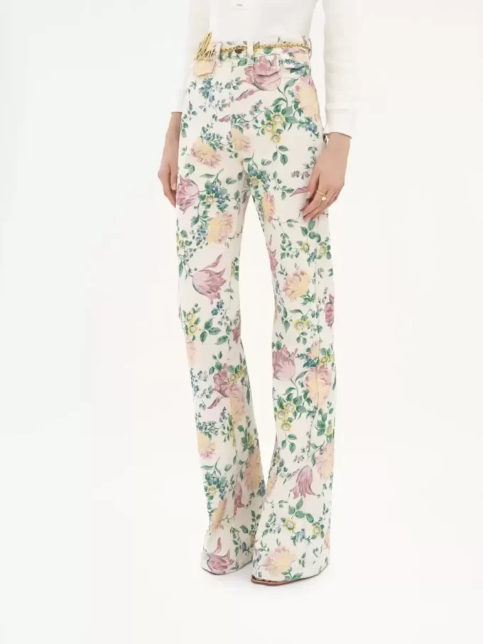 High-rise flare jeans in denim