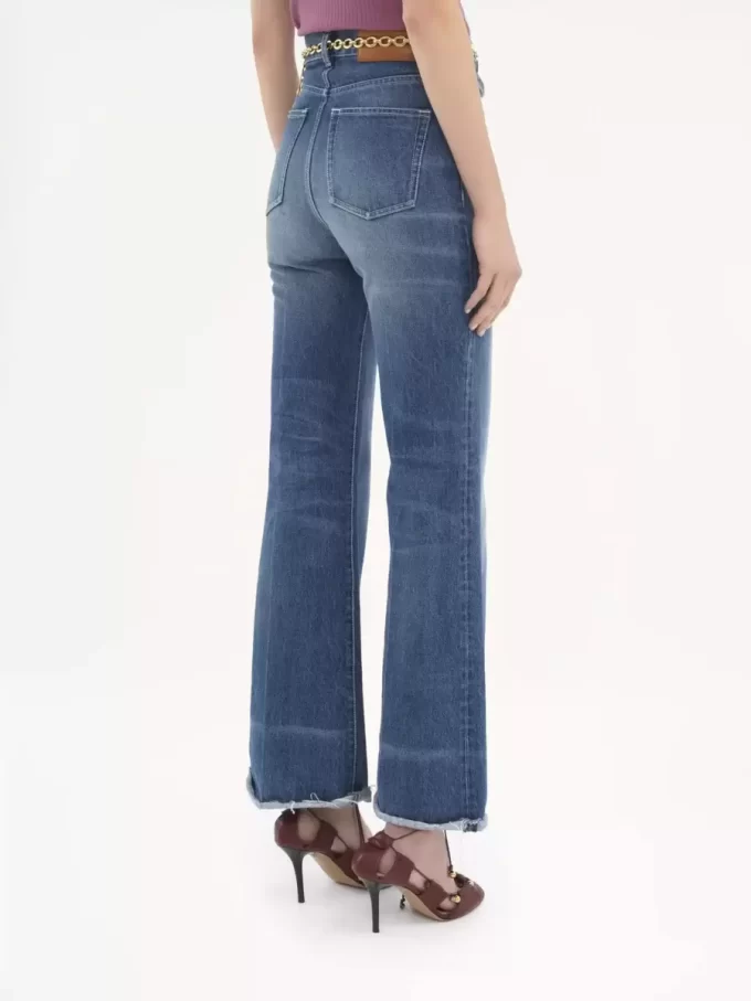 High-rise flare jeans in denim