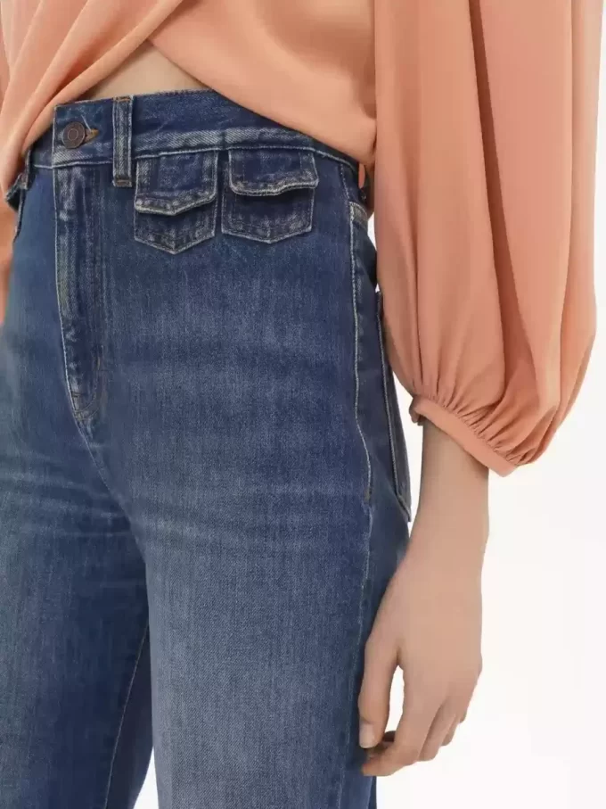 High-rise flare jeans in denim