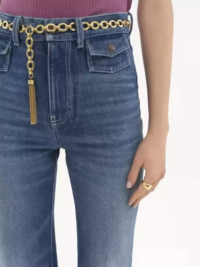 High-rise flare jeans in denim