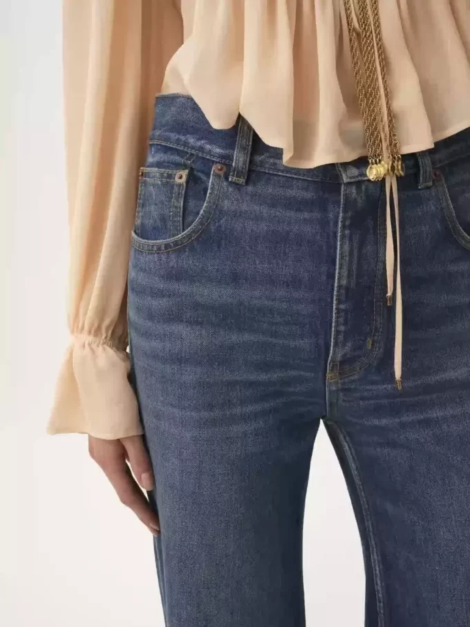 High-rise flare jeans in denim