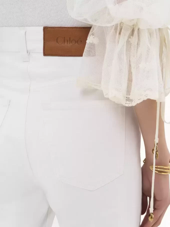 High-rise flare jeans in denim