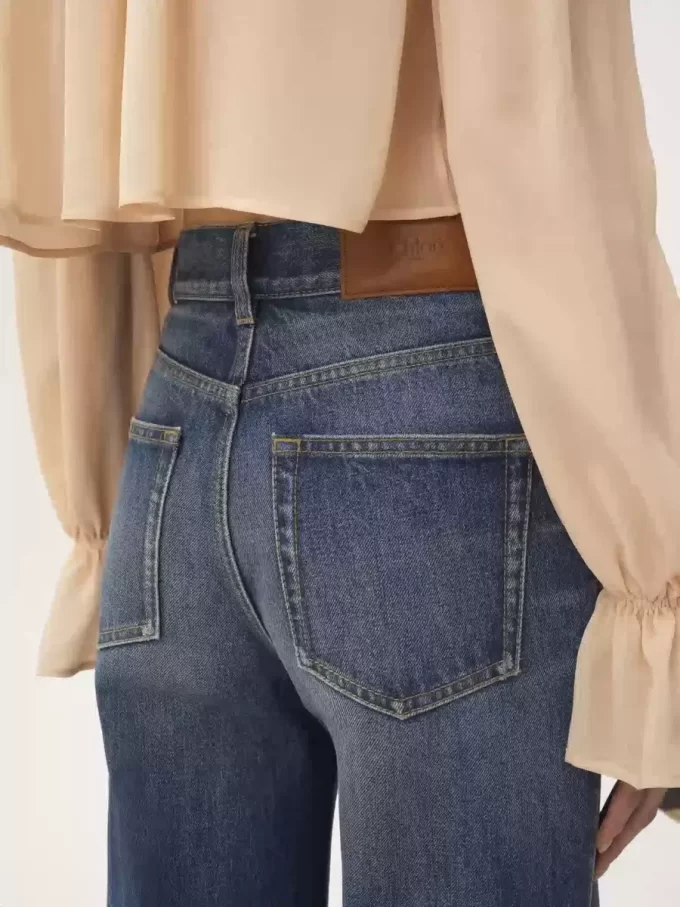 High-rise flare jeans in denim