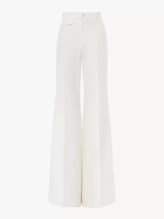 High-rise flared pants in cotton canvas