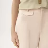 High-rise flared pants in wool gabardine