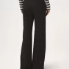 High-rise flared pants in wool grain de poudre