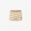 High-rise logo mini shorts in a cotton crochet knit