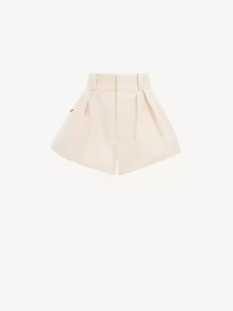 High-rise mini shorts in cotton canvas
