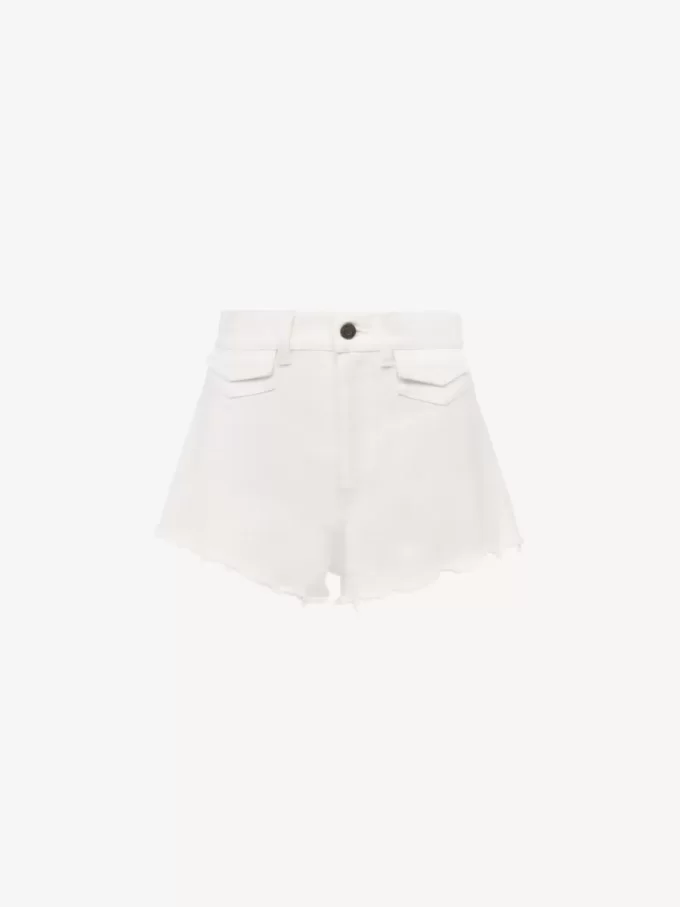 High-rise mini shorts in denim