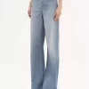 High-rise wide-leg jeans in denim